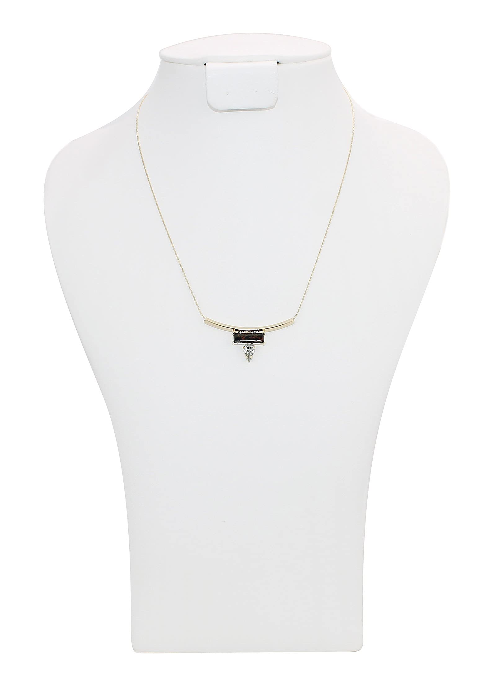 POMINA Cubic Zirconia Crystal Bar Pendant Necklace - 18K Gold Plated Chain, Elegant Short Necklace for Women | Perfect for Parties, Weddings & Everyday Wear