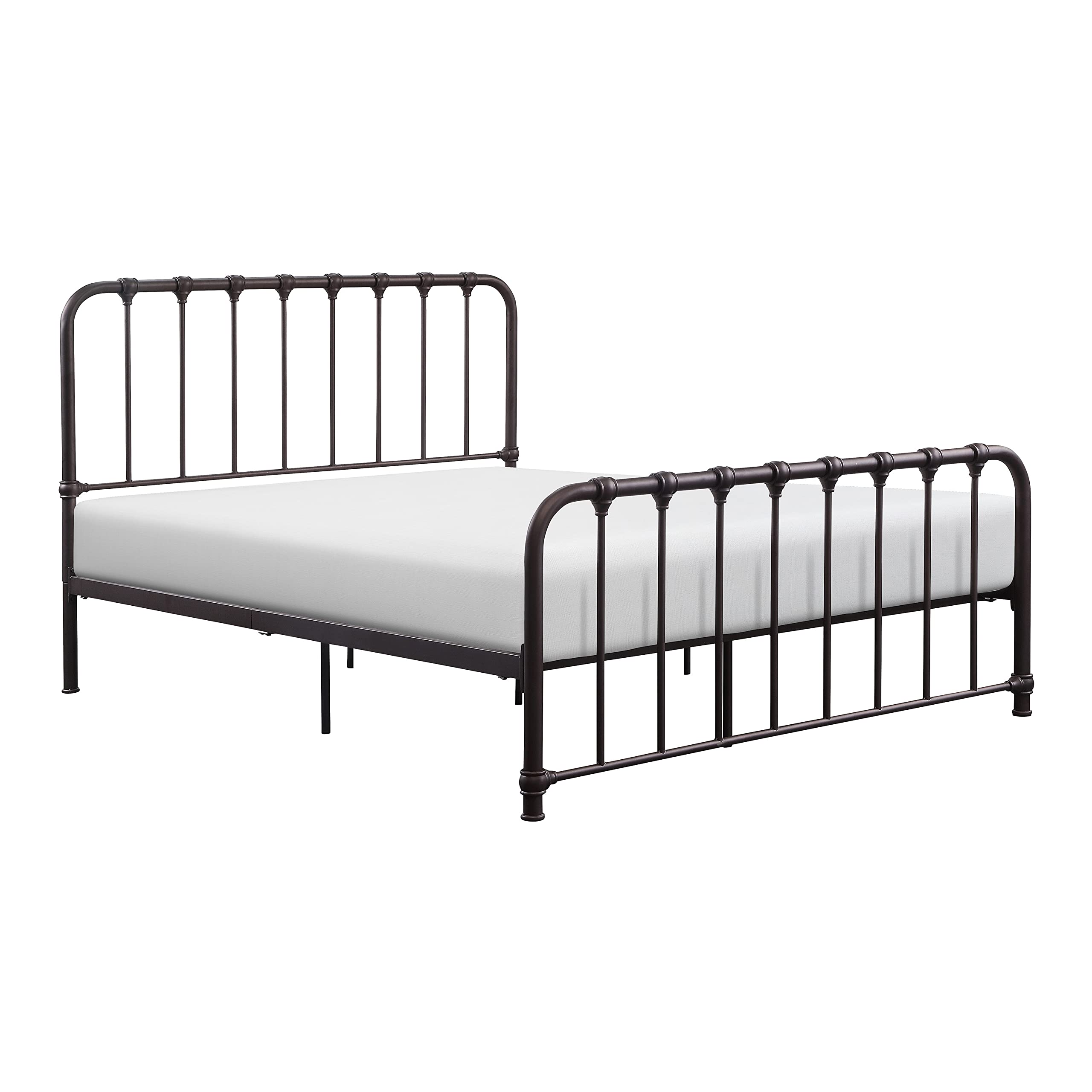 Lexicon Full Metal Bed Frame with Headboard - Sturdy Metal Platform Bed, Heavy Duty Slat Support & Under Bed Storage - No Box Spring Needed, Easy Assembly - Dark Bronze Finish - Perfect for Modern Bedrooms, Guest Rooms & Dormitories