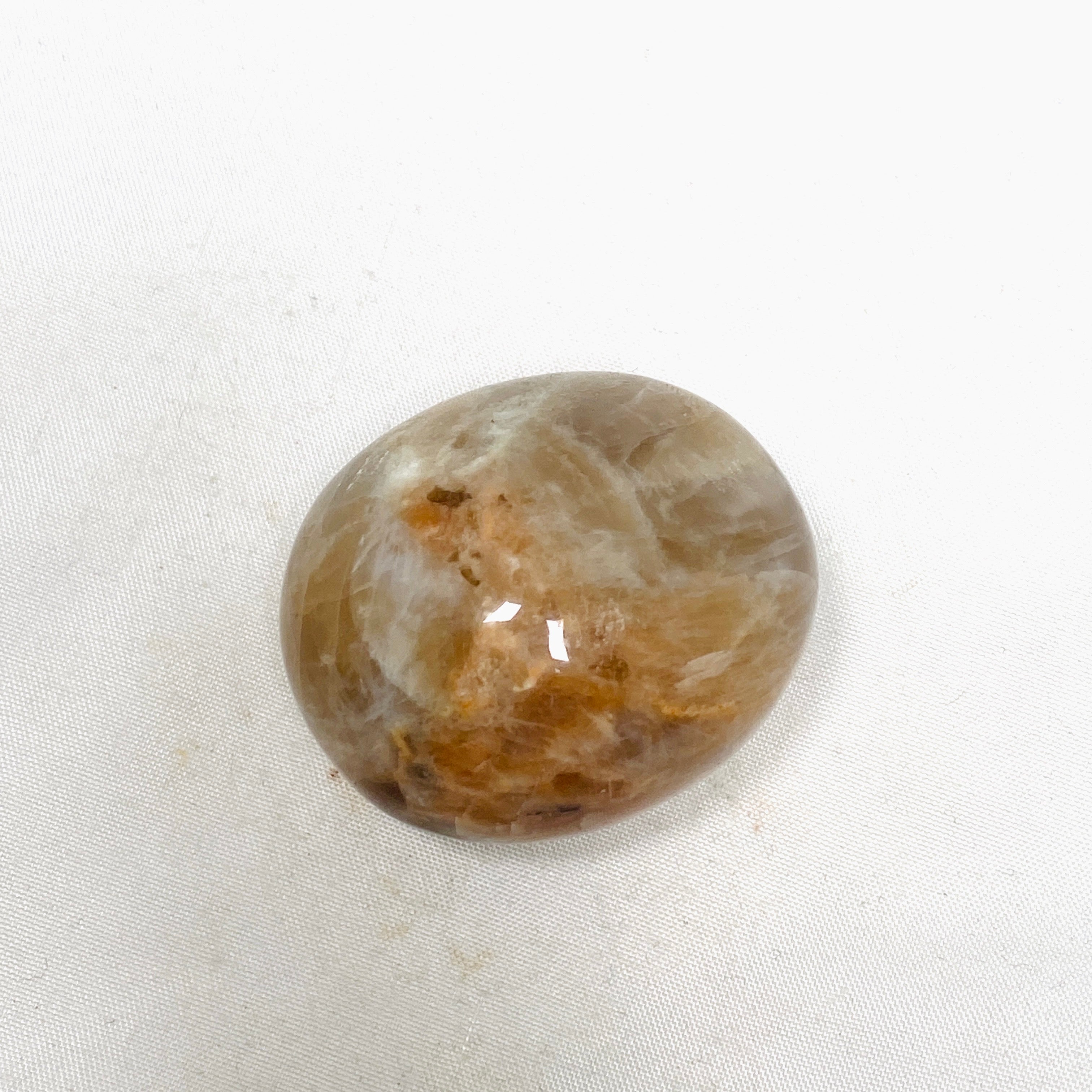 Natural Peach Moonstone Palm Stone - Healing Crystal for Stress Relief & Meditation - Perfect for Reiki, Yoga & Spiritual Practices