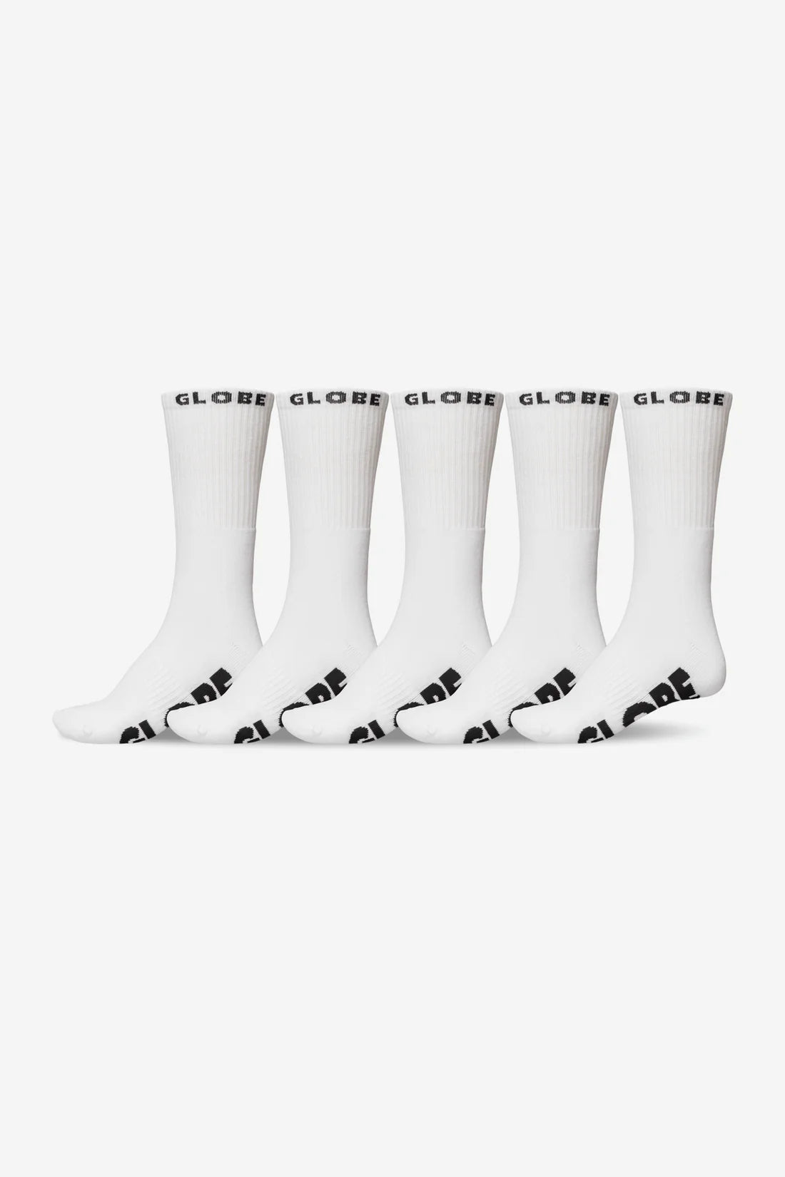 Globe Whiteout Socks 5 Pack - Comfortable Crew Socks for Men & Women - Perfect for Running, Gym, Workout & Everyday Wear