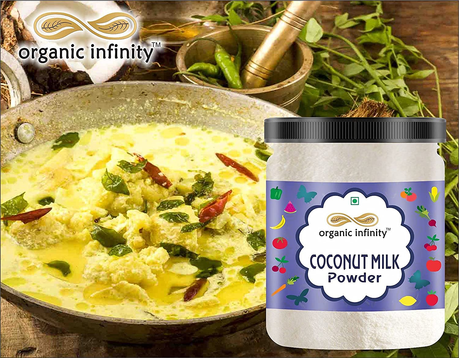 Organic Infinity Coconut Milk Powder - 100g | Keto Friendly, Dairy Free, Vegan | Perfect for Smoothies, Baking & Coffee Creamer