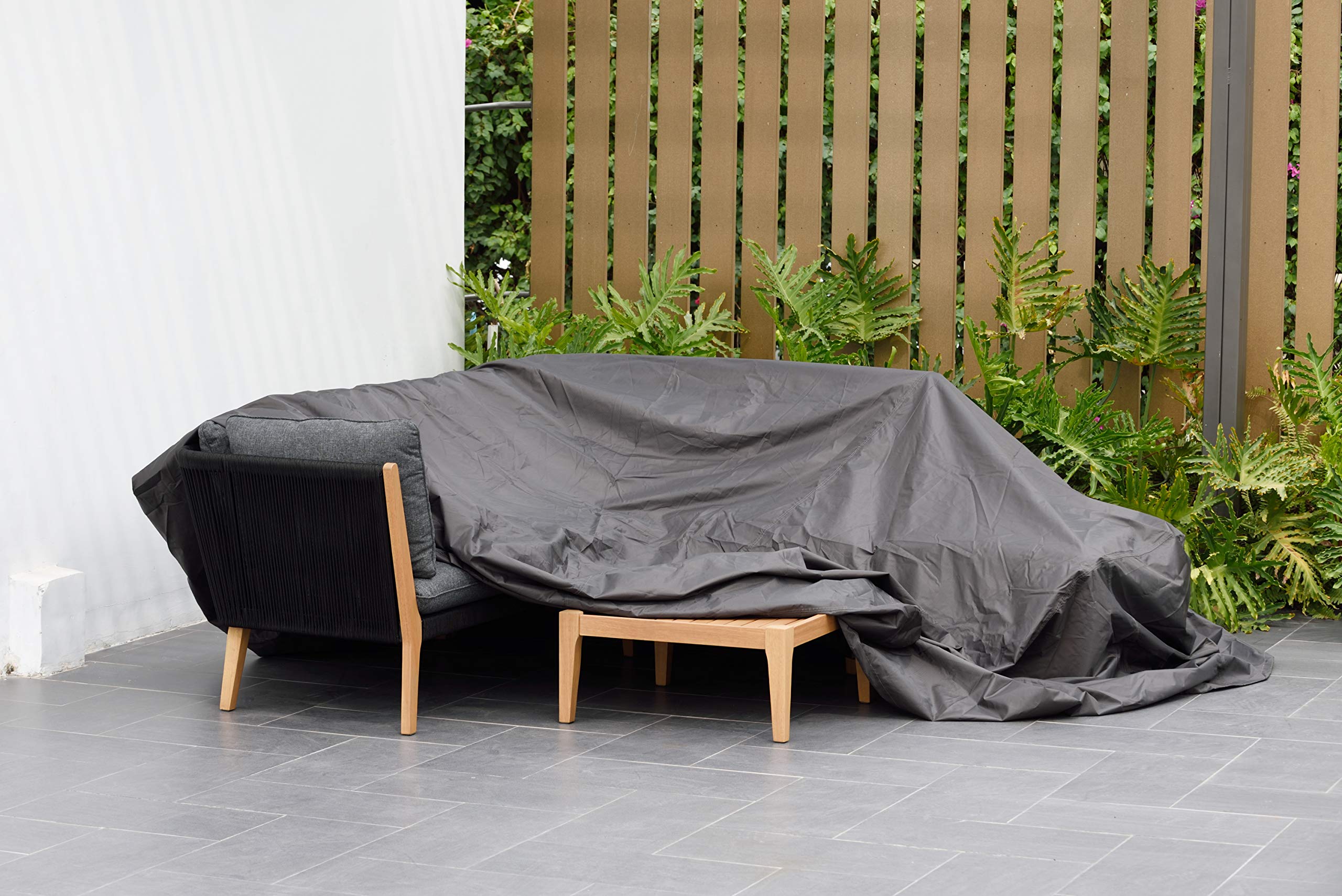 **Amazonia Waterproof Square Patio Dining Set Cover - Heavy Duty UV Protection, Weatherproof Outdoor Furniture Protector for Rain, Snow, Sun - Perfect for Backyard, Deck, Garden (Grey)**