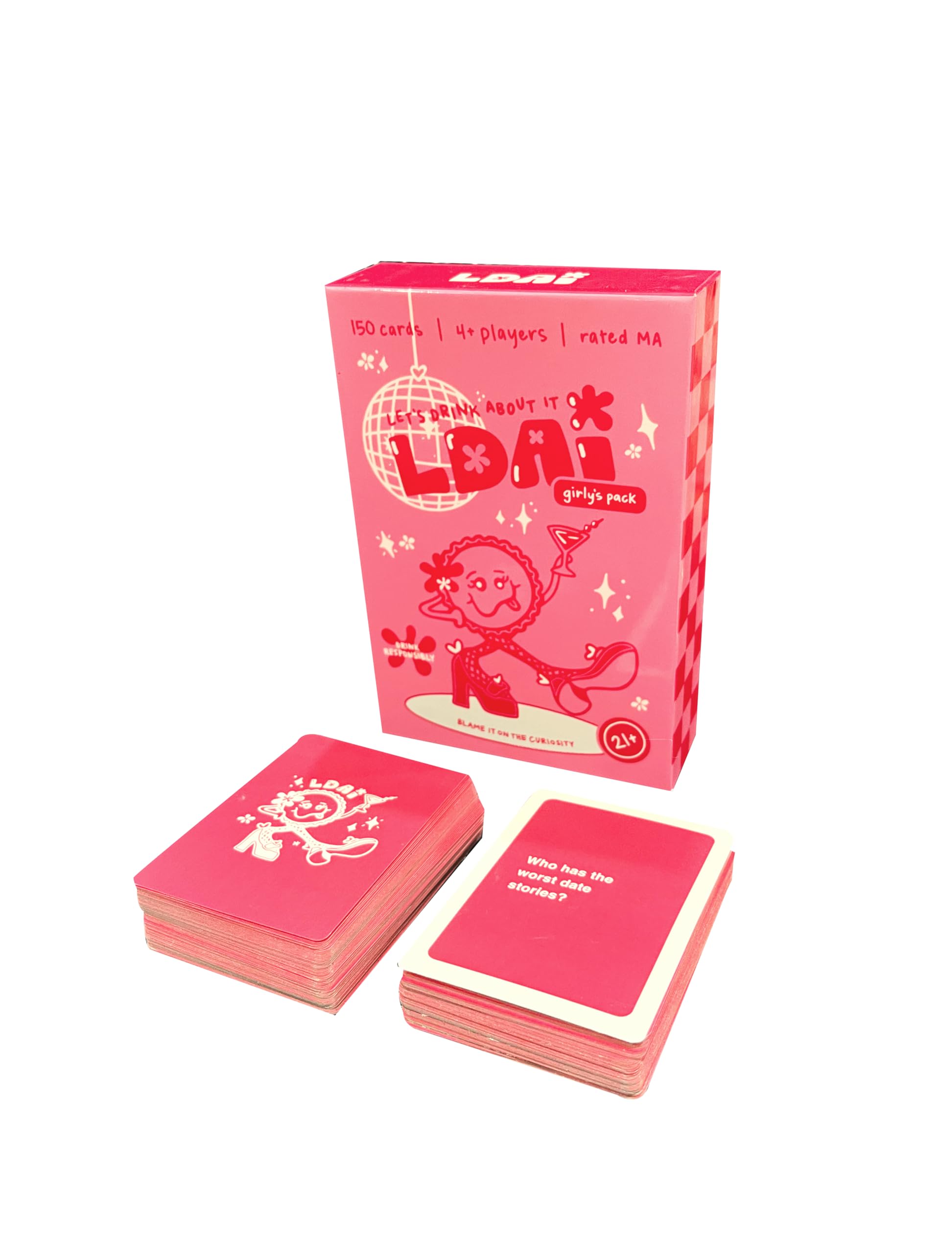 Let's Drink About It Game - Ultimate Dirty Drinking Card Game for Adults & Parties - Fun Group Game for Girls Night, Bachelorette Parties & Social Gatherings - Perfect for Bars, House Parties & Celebrations