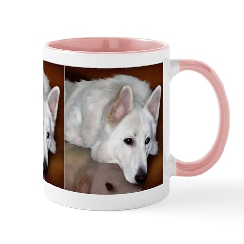 White/Pink Inside - White German Shepherd Dog Mug
