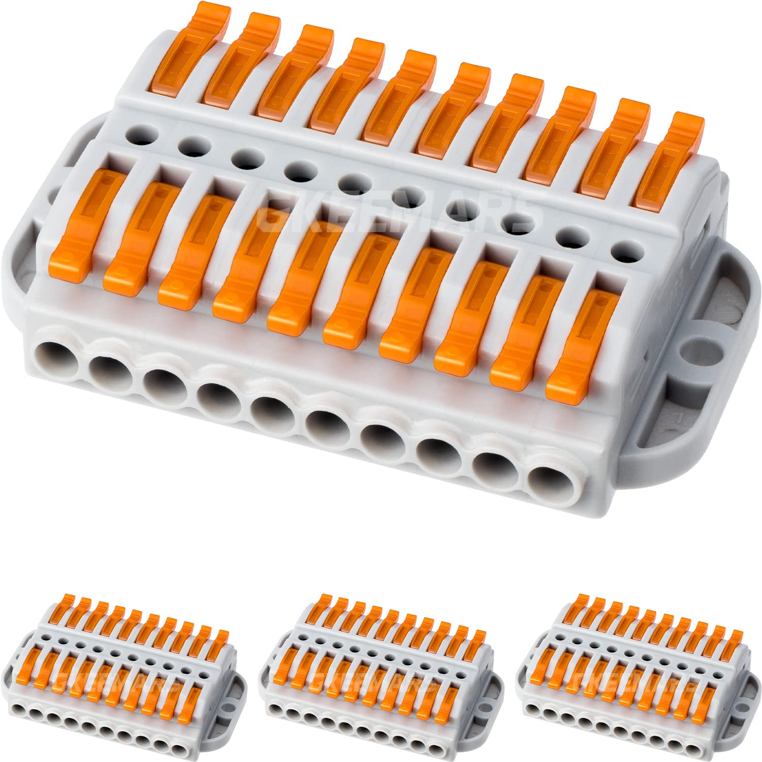 GKEEMARS 4PCS Lever Wire Connectors - 10 Conductor Electrical Splicing Connectors for 28-12 AWG Wires | Quick Connect for Home Wiring, DIY Projects & Circuit Repairs