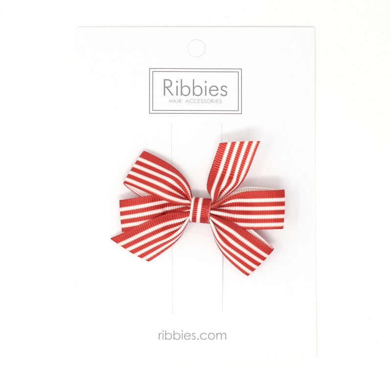 Rust-Colored Striped Pinwheel Bow for Hair Accessories - Perfect for Parties, Weddings & Everyday Fashion