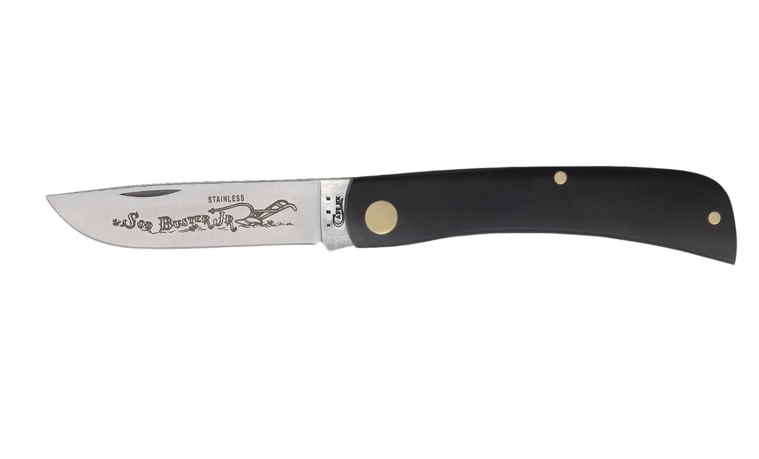 Jet Black Synthetic Sod Buster Jr® Pocket Knife (00095) - Durable EDC Knife for Outdoor, Camping & Everyday Use