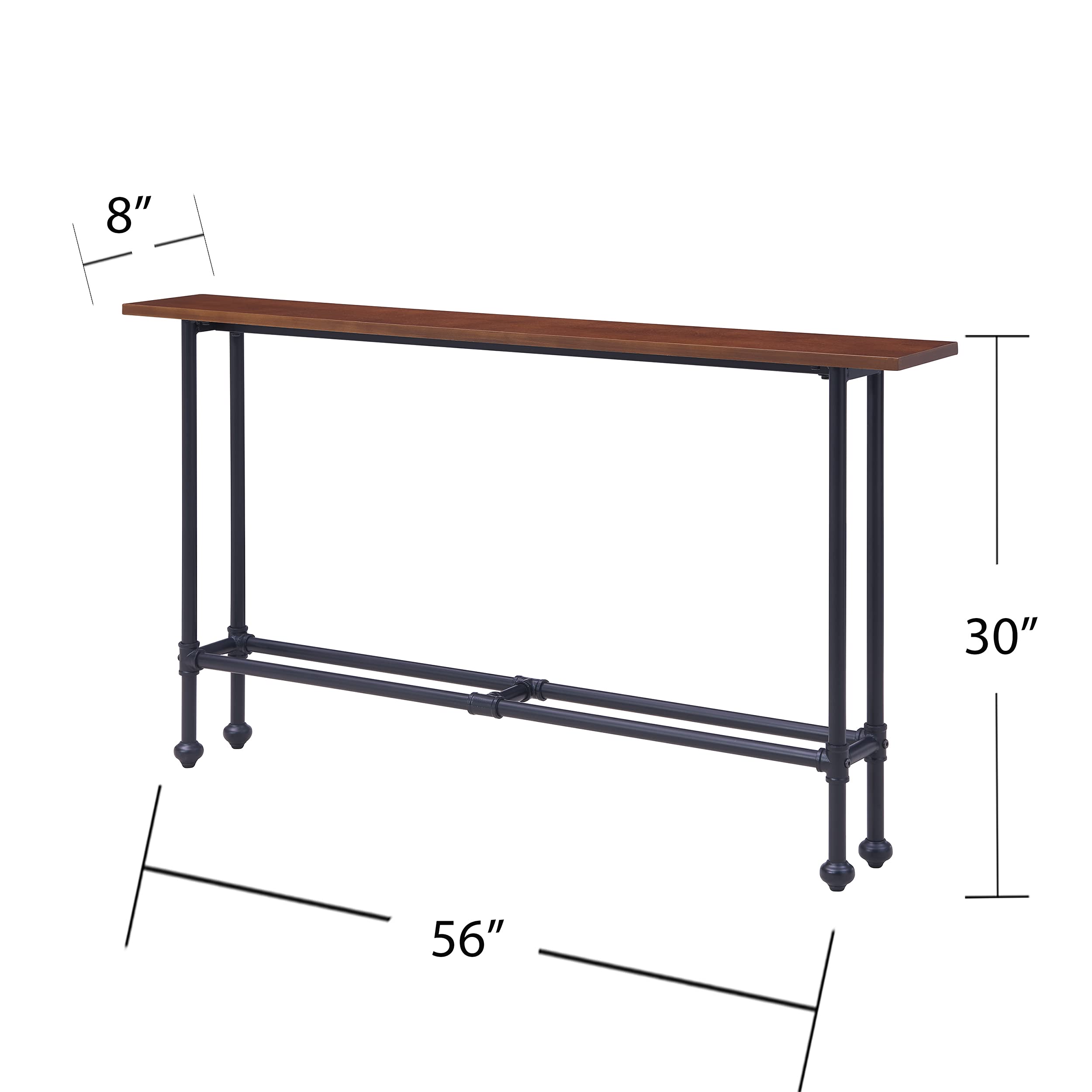 SEI Furniture Agnew Skinny Console Table - Black, 56