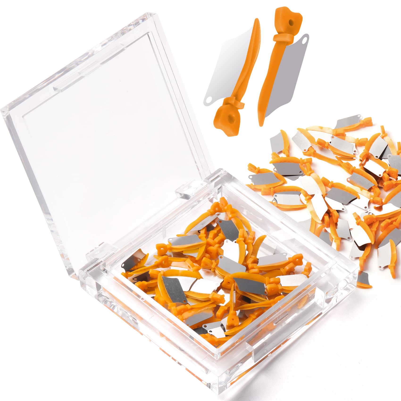 Annhua Dental Interproximal Metal Wedges 50 PCS/Box - M Size Orthodontic Matrix Wedges with Metal Plastic Knife & Protection Matrix for Teeth Restoration | Ideal for Dentists, Dental Clinics & Orthodontic Procedures