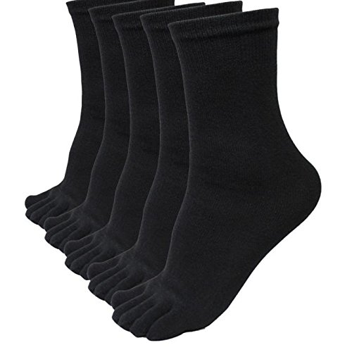 5 Pairs Black Cashmere Toe Socks for Men & Women - Soft Warm Boot Socks for Indoor Outdoor Wear, Perfect for Couples, Yoga, Hiking and Winter Activities