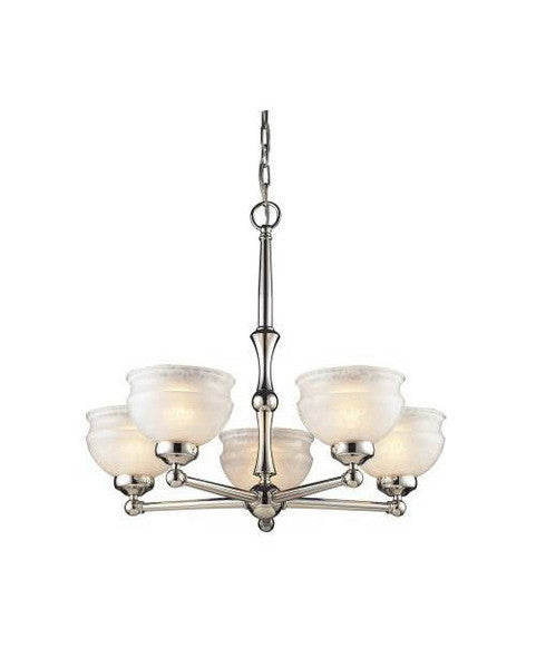 Z Lite Lighting 303 5-Light Chandelier in Polished Nickel Finish - Modern Ceiling Fixture for Dining Room, Bedroom, or Entryway Lighting