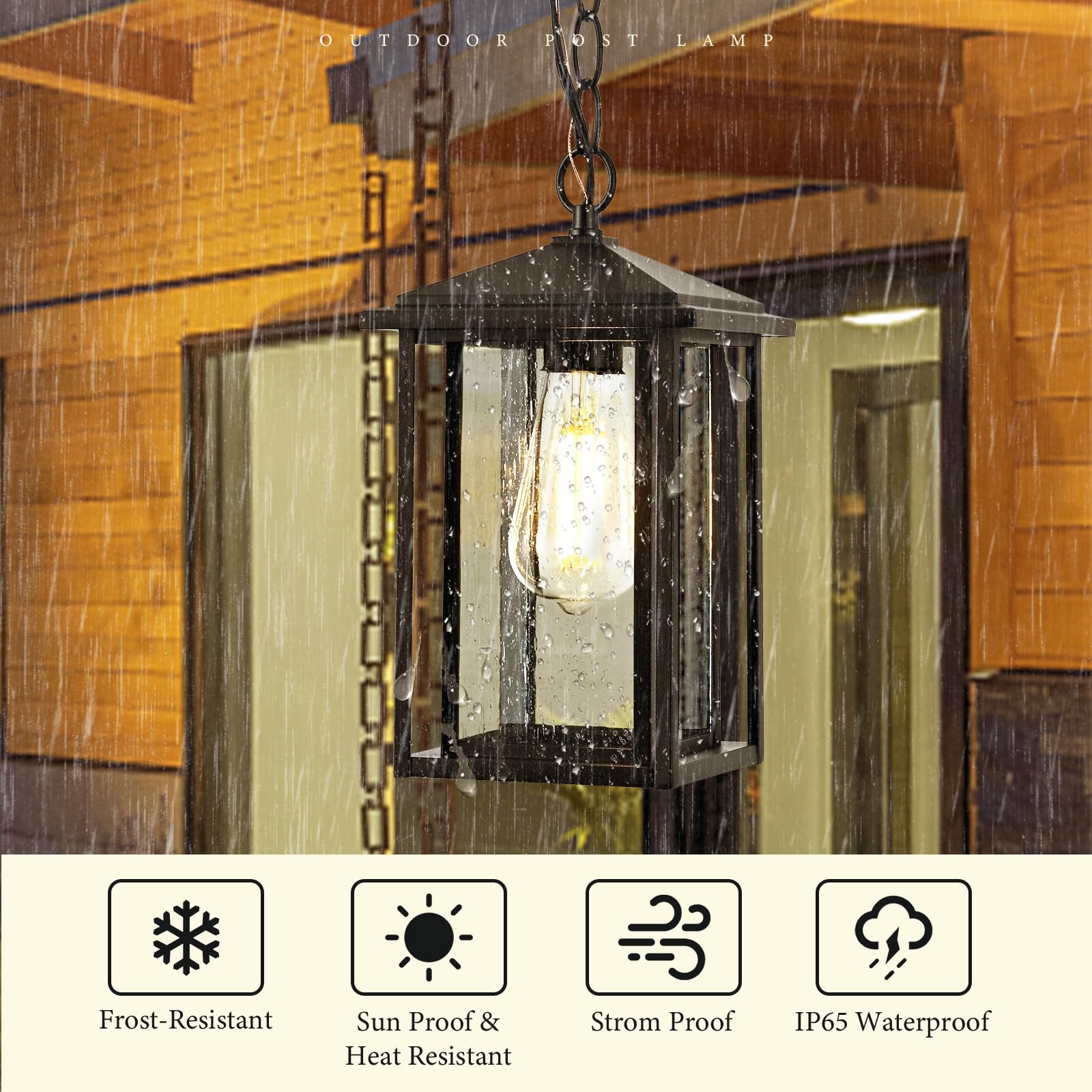 Waterproof Outdoor Pendant Lights for Patio, Porch & Gazebo - Durable Hanging Chandelier Fixtures for Garden, Deck & Backyard Lighting