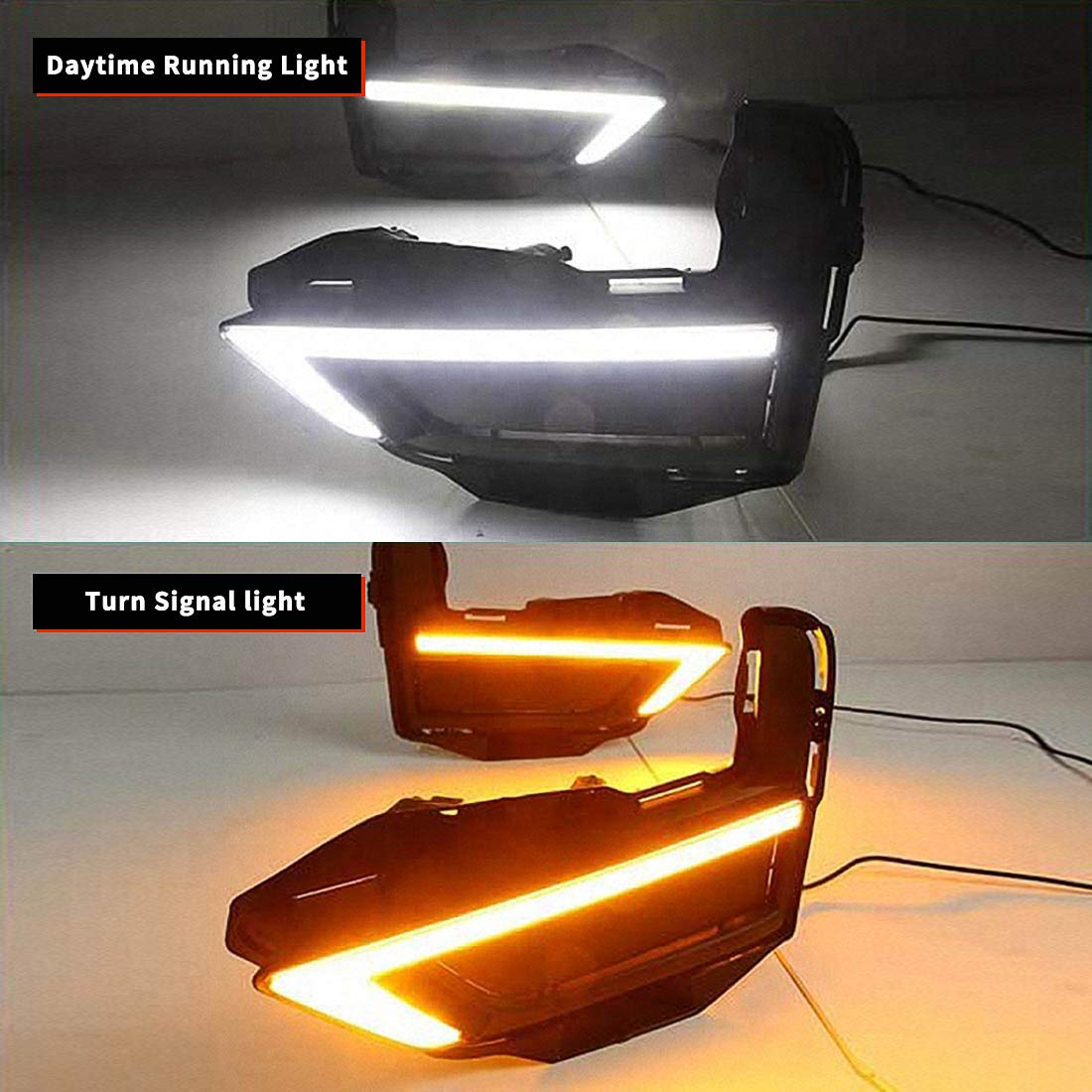 2017-2019 Nissan Rogue LED Fog Lights Replacement - Amber DRL Daytime Running Lights with Black Bezel | Perfect for Night Driving & Enhanced Visibility