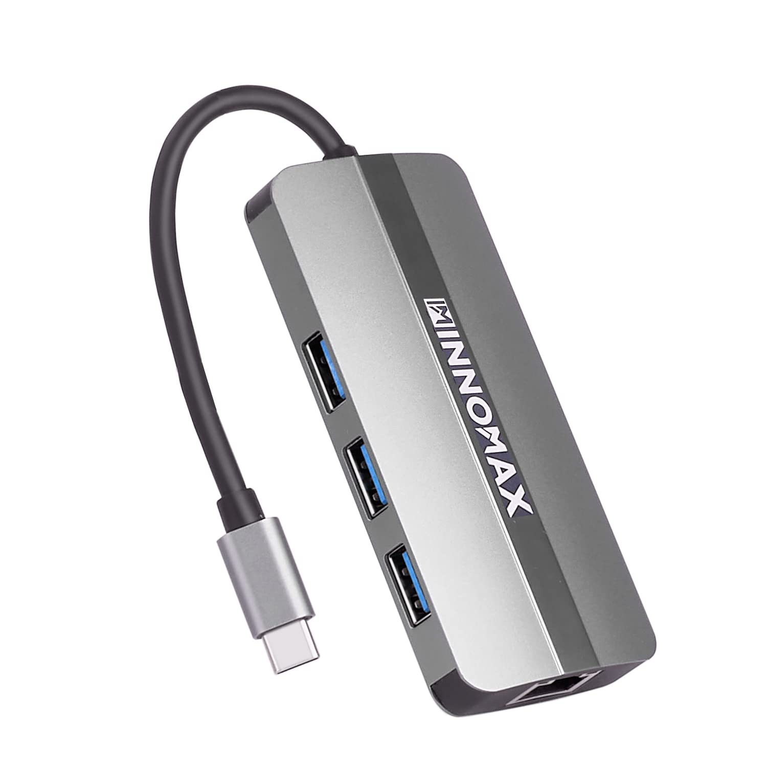 INNOMAX 6-in-1 USB C Hub with Ethernet, HDMI 4K 30Hz, 100W PD, 3 USB 3.0 Ports – USB C Adapter for MacBook Pro/Air, iPad, Dell XPS – Perfect for Home Office, Remote Work & Video Conferencing