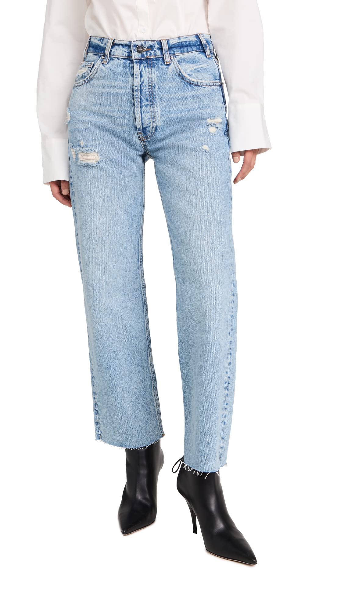 ANINE BING Women's Gavin Jeans - High Waist Slim Fit Stretch Denim Pants for Casual Wear & Everyday Outfits
