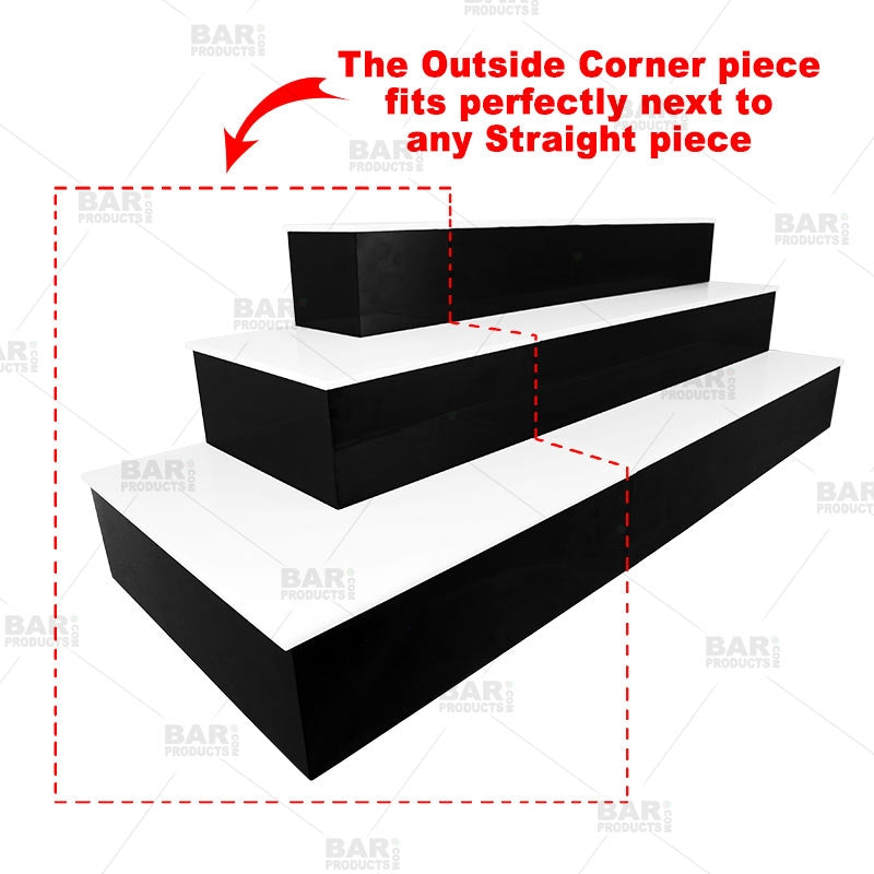 BarConic® 3-Tier LED Liquor Bottle Display Shelf - Black Corner Bar Shelf for Wine & Spirit Storage | Perfect for Home Bars, Restaurants, and Retail Stores