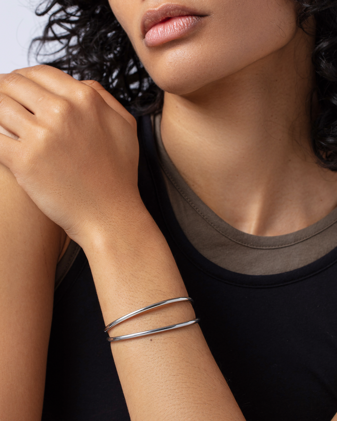 Dane Silver Bangle Set for Women - Elegant Stackable Bracelets for Everyday Wear & Special Occasions