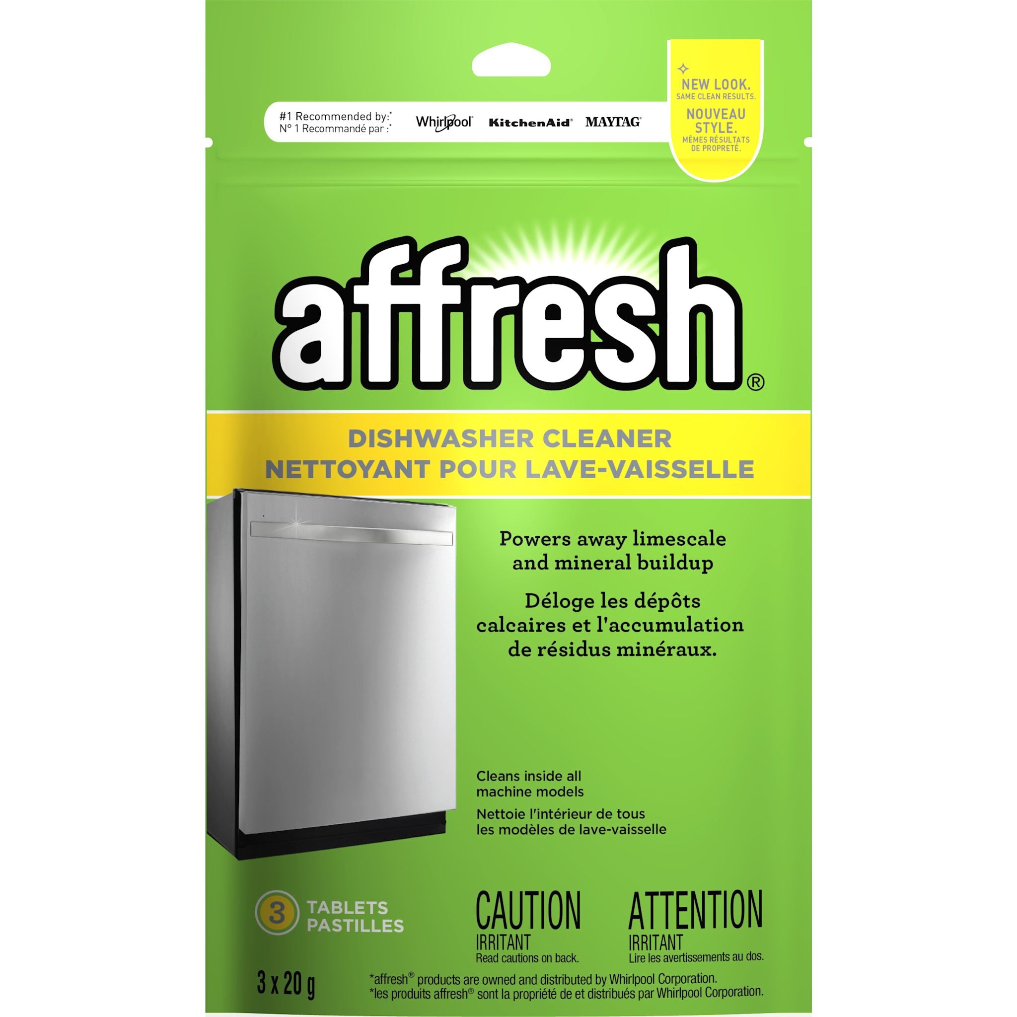 Whirlpool Affresh Dishwasher Cleaner (W10288149B) - 6 Tablets, Deep Cleans & Deodorizes - For All Dishwasher Brands - Use Monthly for Fresh, Spotless Dishes