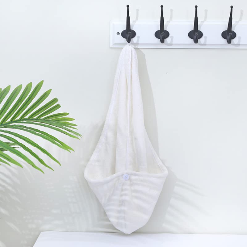 Premium Microfiber Hair Towel for Women - Super Absorbent, Quick-Drying Bath & Shower Towel (25x66cm, White) - Perfect for Curly Hair Care, Spa Days & Travel