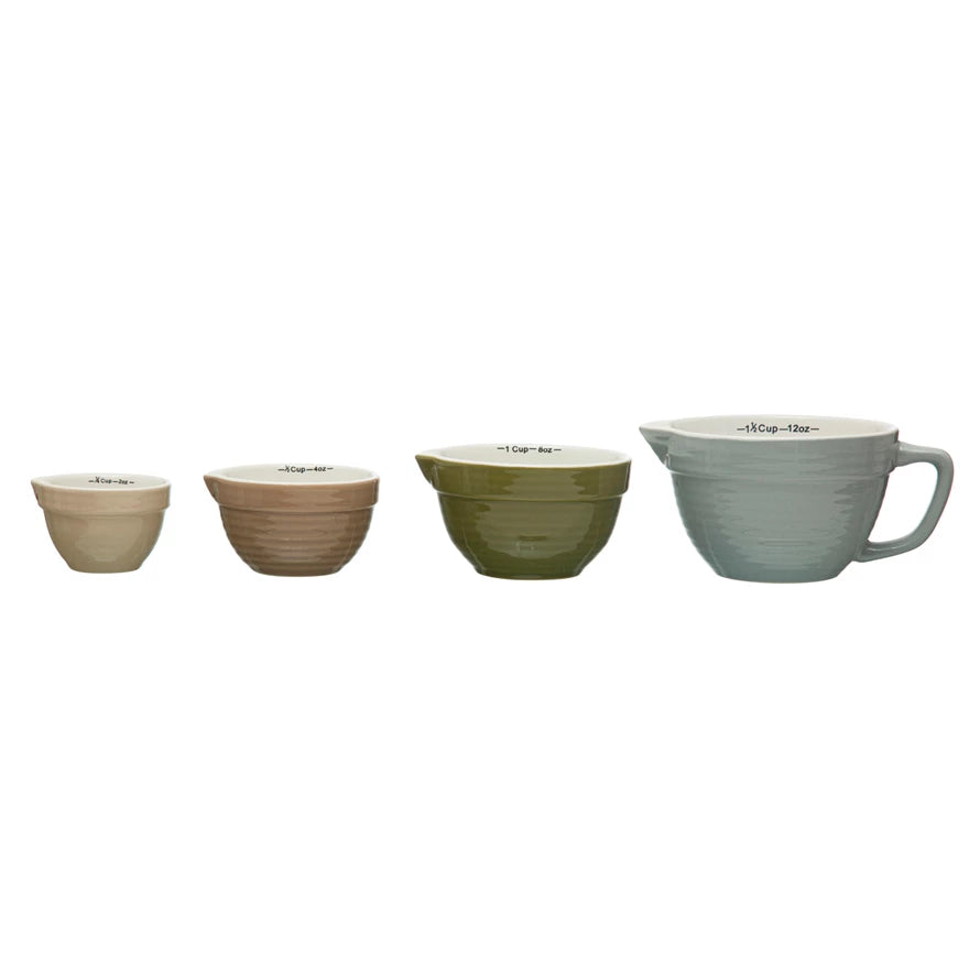 **Stainless Steel Batter Bowl Measuring Cups Set - 4-Piece Kitchen Measuring Cups for Baking, Cooking & Mixing - Perfect for Measuring Dry & Liquid Ingredients**