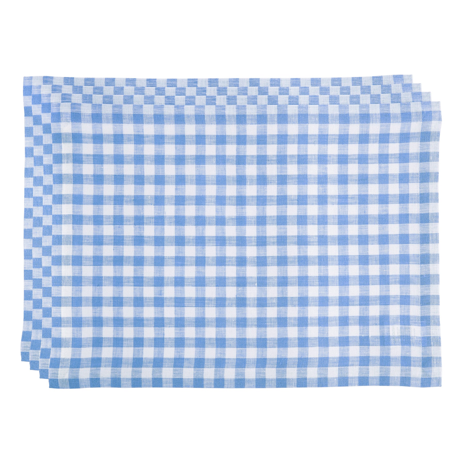 Stylish Gingham Placemats Set of 4 - Cotton Table Mats for Dining Room Decor, Kitchen Table Setting & Picnic Accessories
