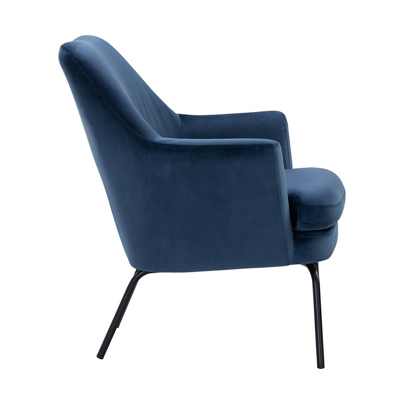Lucian Modern Lounge Chair - Blue Accent Chair for Living Room, Bedroom & Office - Comfortable Upholstered Armchair with Soft Cushions for Relaxing & Reading