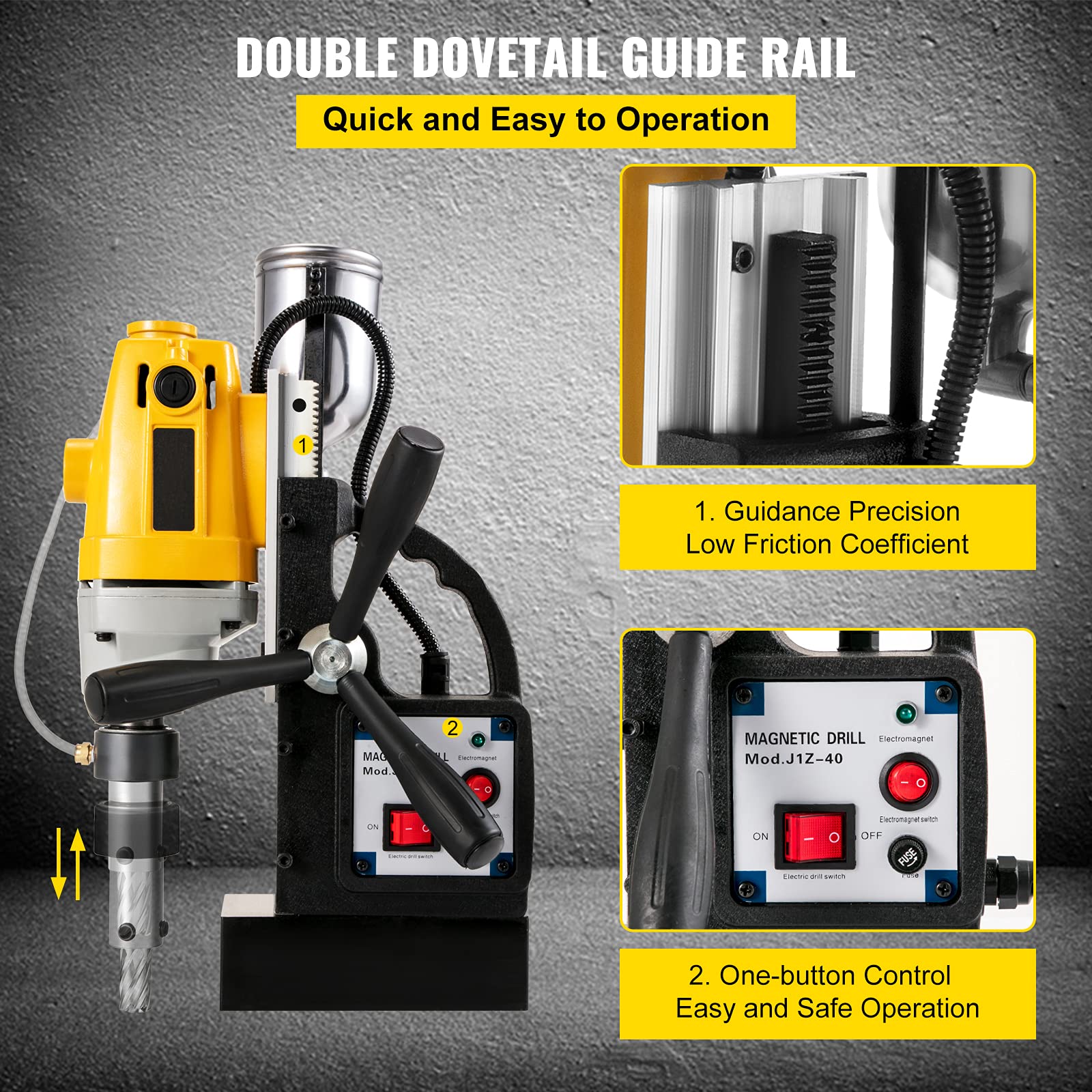 VEVOR 1100W Magnetic Drill Press with 1.6