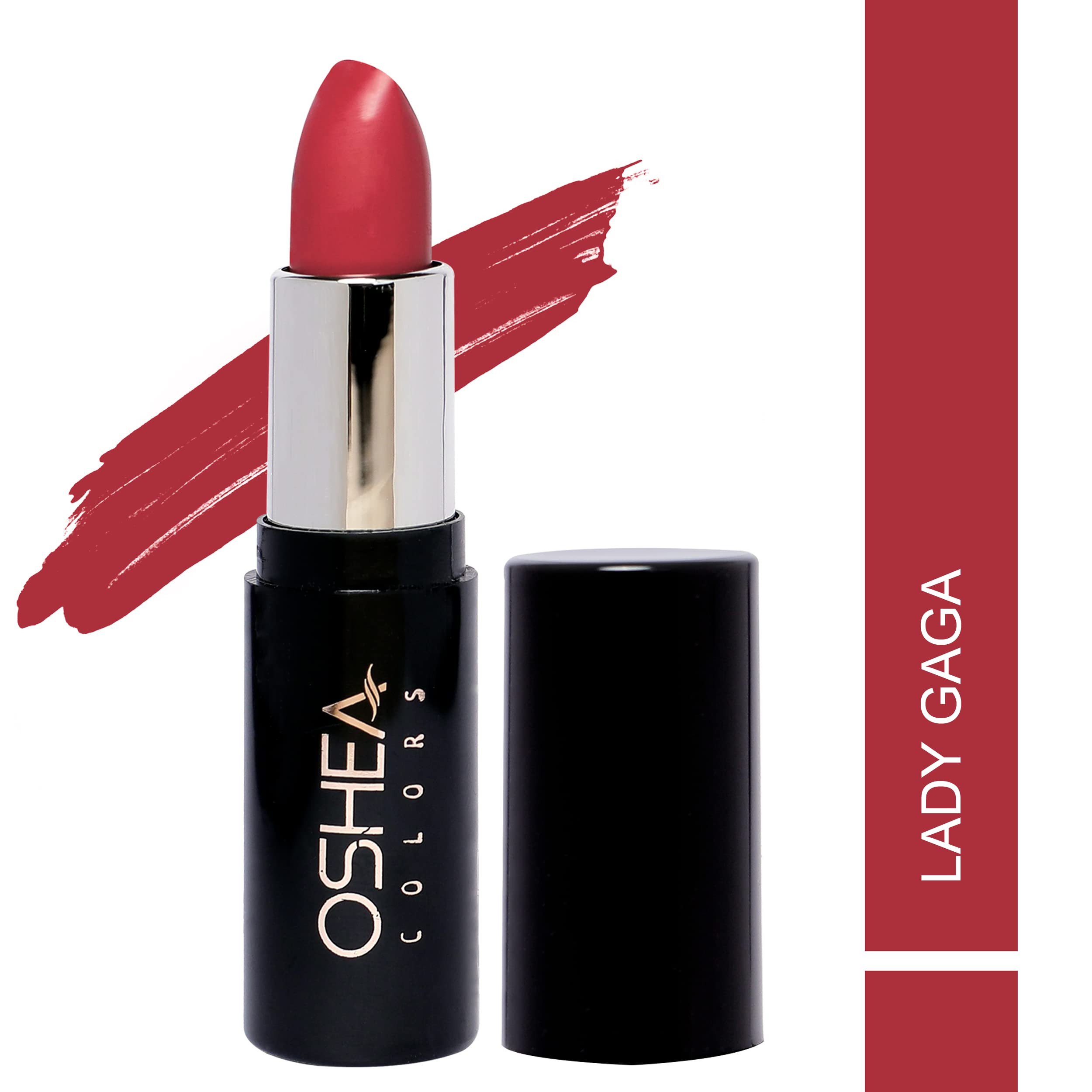 Oshea Colors Creamy Matte Lipstick - Long Lasting, Non-Drying Formula with Castor Oil & Shea Butter | Paraben Free | Perfect for Everyday Wear & Special Occasions (Lady Gaga 09, 4.2g)