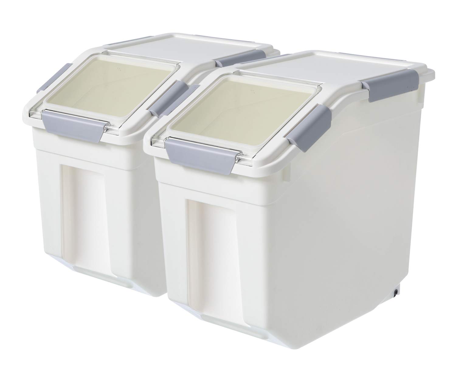 2 Pack Airtight Dog Food Storage Container with Scoop - 15LB Large Pet Food Bin for Dry Kibble, Treats, Rice - Also Great for Baking Supplies, Flour, Cereal & Kitchen Pantry Organization - Perfect for Pet Owners & Home Chefs