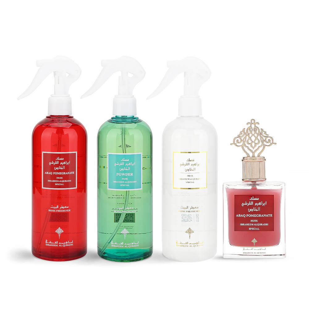 Musk Breeze Fragrance Collection - 4 Piece Set for Home, Office & Car Air Freshener | Long-Lasting Scent Diffuser