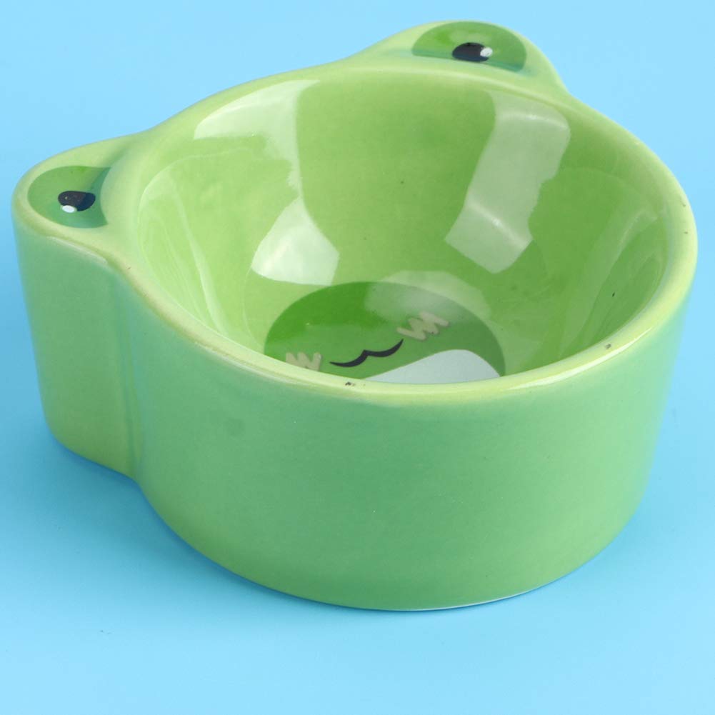Valentine's Day Carnival Ceramic Pet Food & Water Bowl - Durable Feeding Dish for Hamsters, Gerbils, Mice & Pigeons | Perfect for Small Pets at Home or Travel (Frog Design)