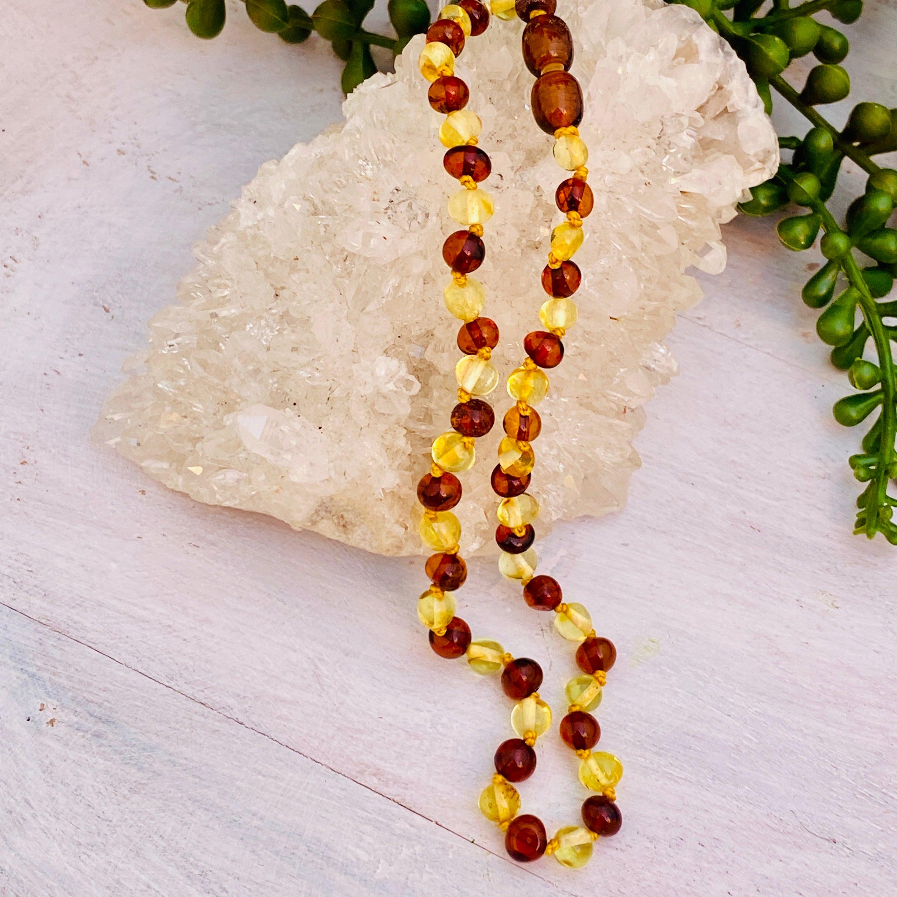 Genuine Baltic Amber Baby Necklace - Natural Teething Relief for Infants - Perfect for Soothing Sore Gums & Promoting Calmness