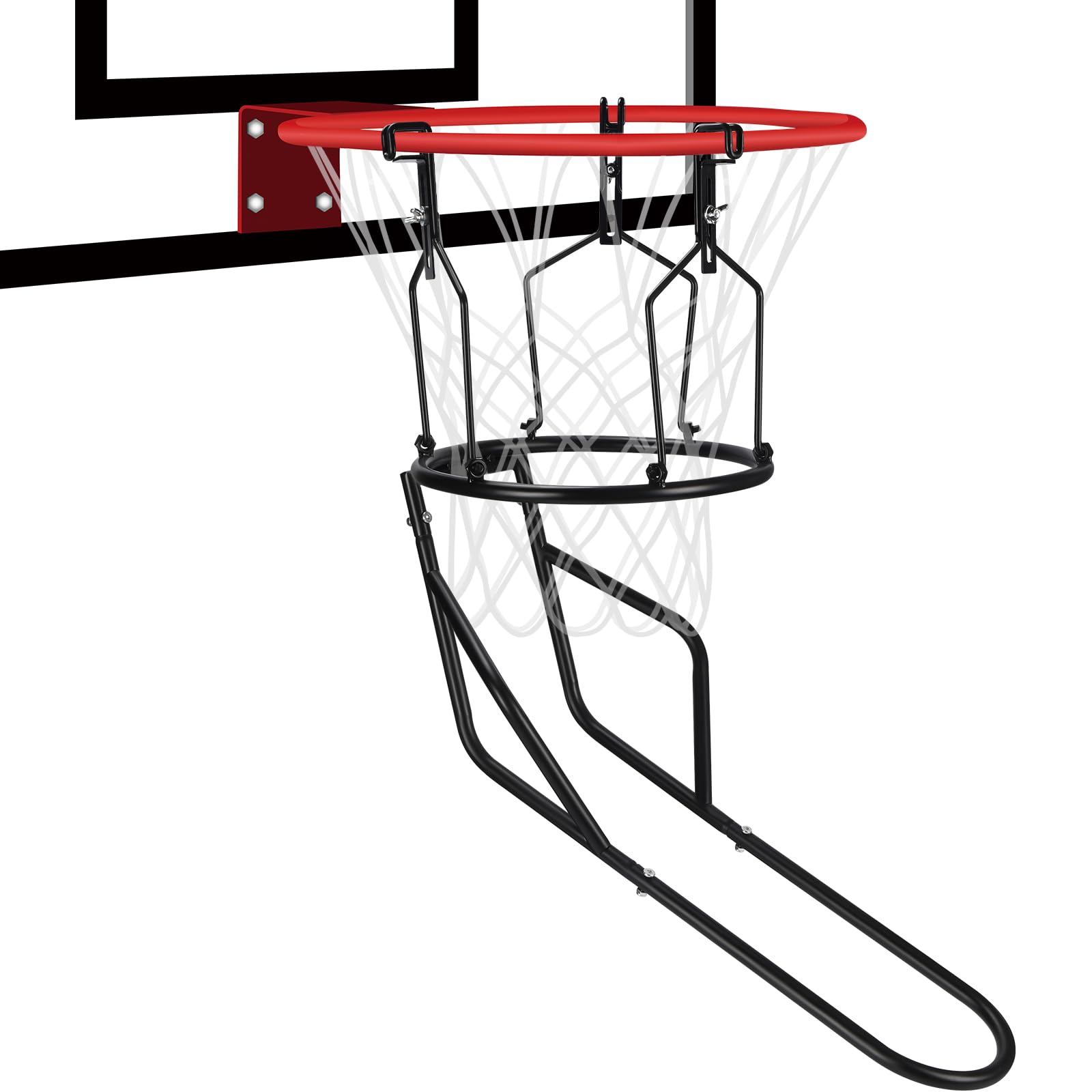 Heavy Duty Basketball Return Attachment - 3 Stable Large Hooks Rebounder for 18