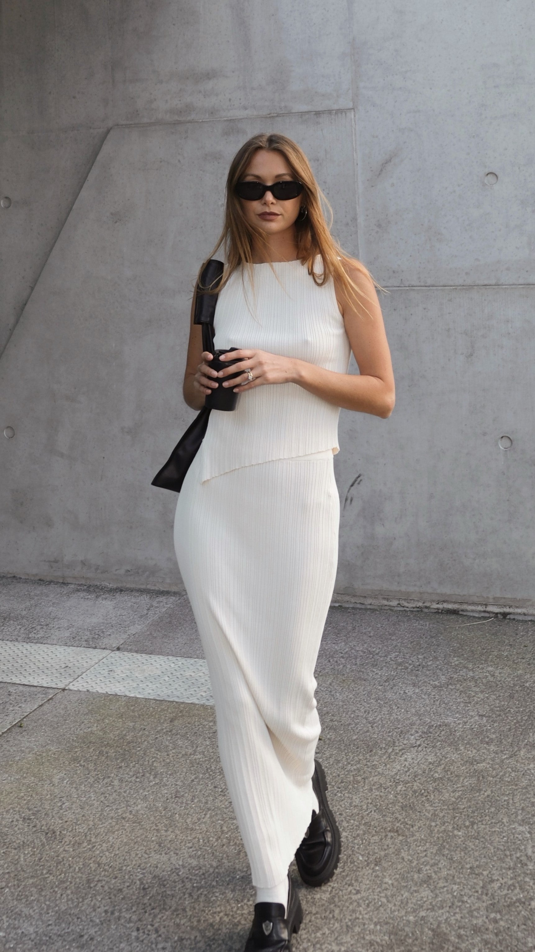 Isla Maxi Skirt Women's Flowy Long Skirt in Cream - Perfect for Beach Vacations, Summer Outfits & Boho Fashion