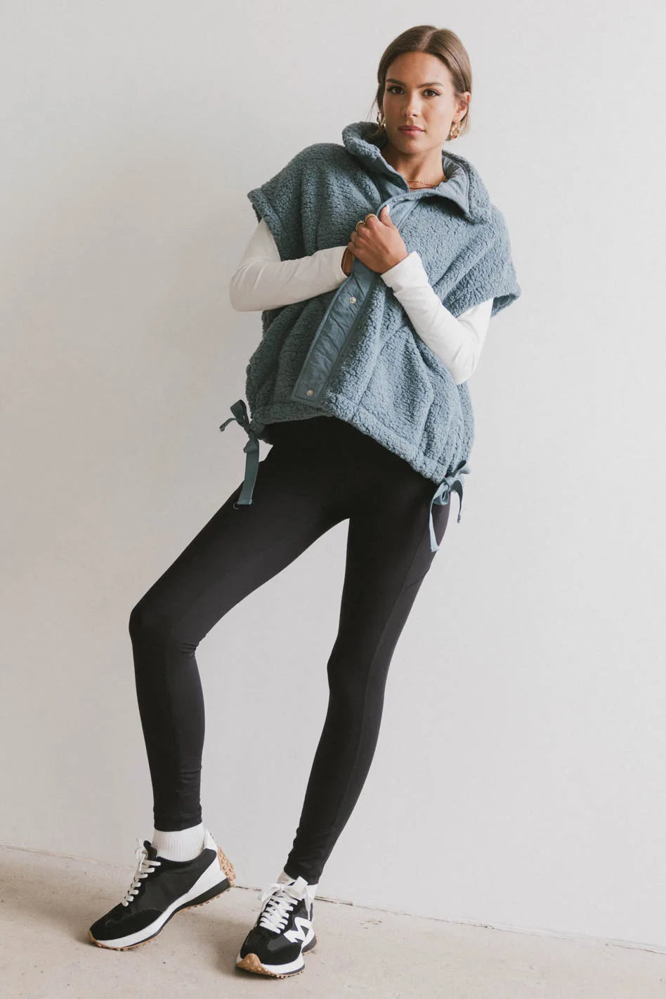 Johanna Sherpa Vest for Women - Cozy Blue Fleece Jacket for Winter & Fall | Perfect for Outdoor Activities, Hiking & Casual Wear