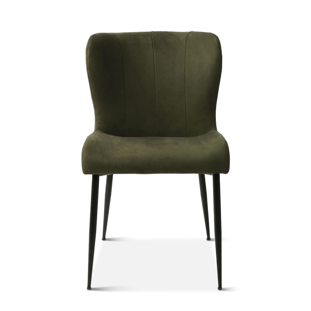 Jennifer Modern Dining Chair - Green Suede Upholstered Seat - Perfect for Kitchen, Dining Room & Home Office Decor
