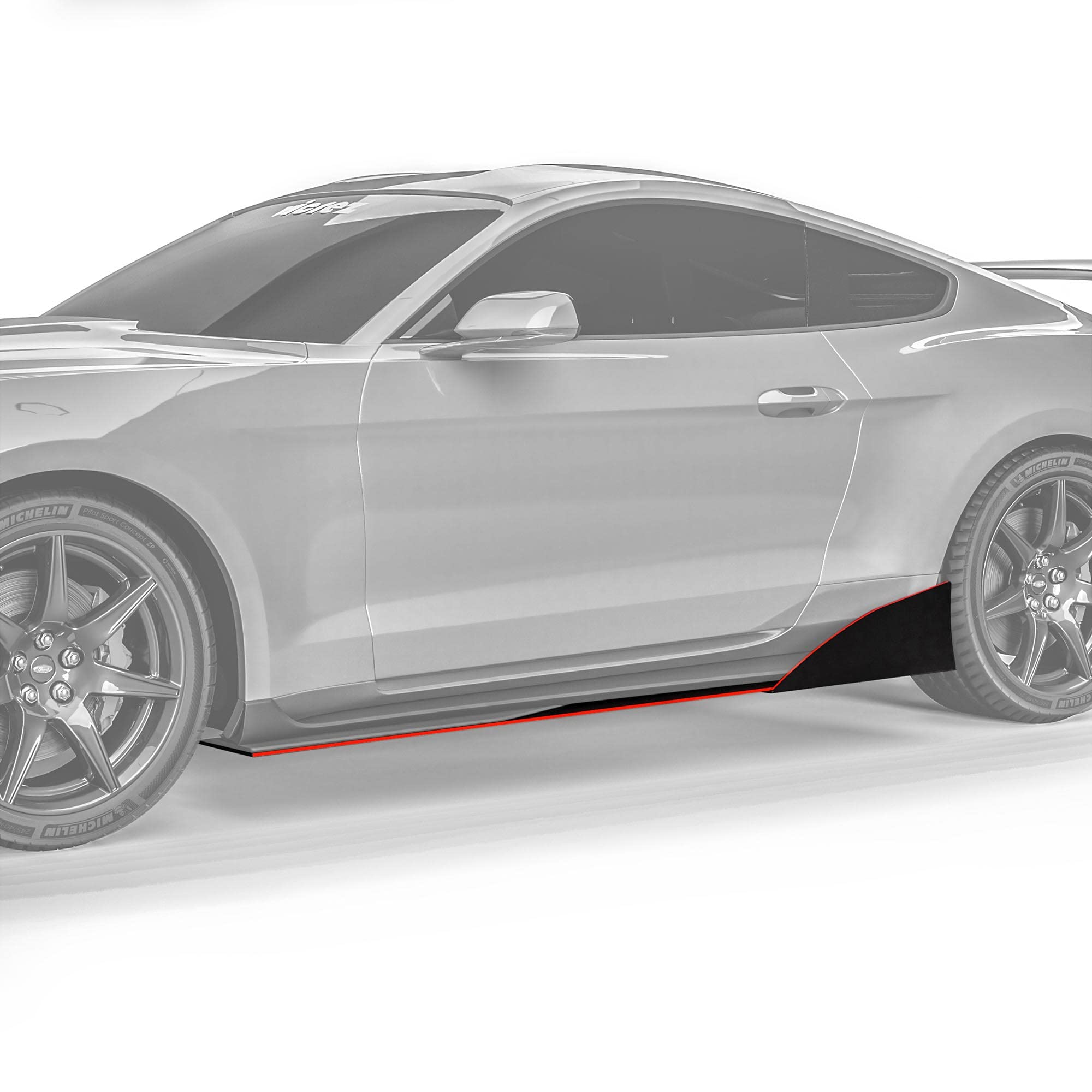 Vicrez VZR1 Style Side Skirt Splitter vz102164 for Ford Mustang 2015-2025 - Enhance Aerodynamics & Style for Street Racing & Car Shows