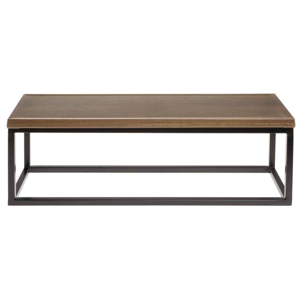 HUBERT Black Acacia Wood Display Riser Stand - 7 Inch Height for Retail Shelving, Countertop Displays & Home Decor