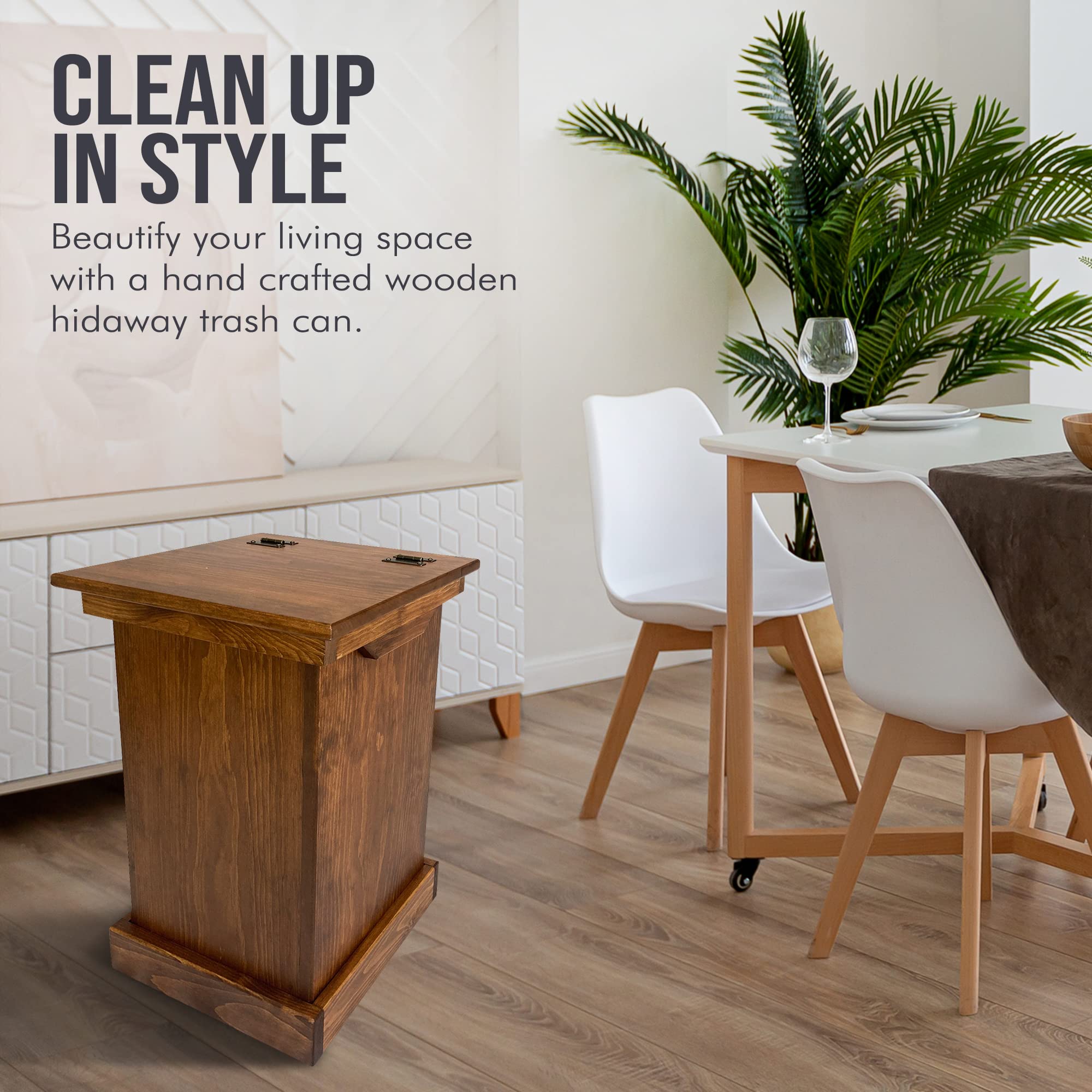 Amish-Made Wooden Hidden Trash Can Cabinet - Handcrafted Cherry Kitchen Waste Bin with Concealed Design | Stylish Storage Solution for Kitchens, Bathrooms & Offices