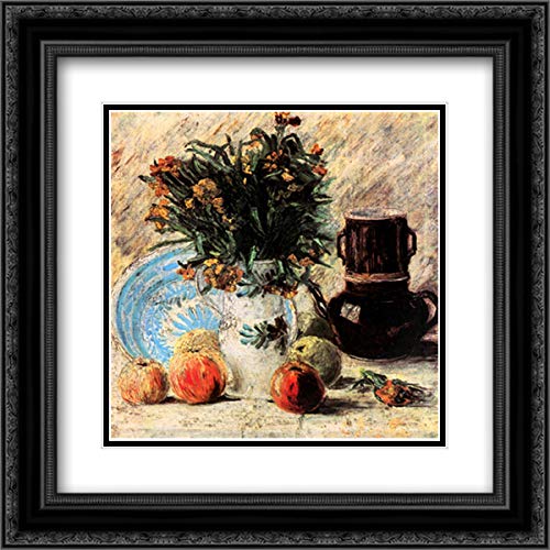 Vincent van Gogh Floral Still Life Art Print - 20x20 Black Ornate Framed Museum Quality with Double Matting | Perfect for Living Room, Dining Room & Office Wall Decor