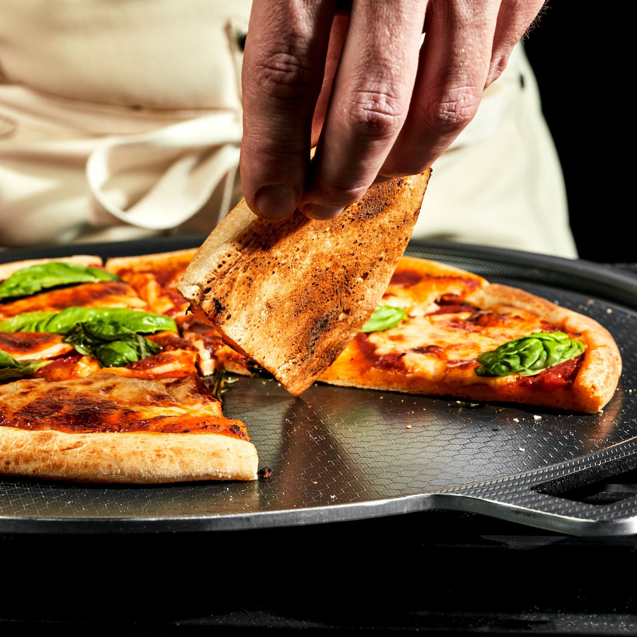 Premium Hybrid Pizza Steel Baking Stone - Professional Pizza Oven Accessory for Crispy Crust | Perfect for Home Kitchens, Outdoor Grills & Wood-Fired Ovens