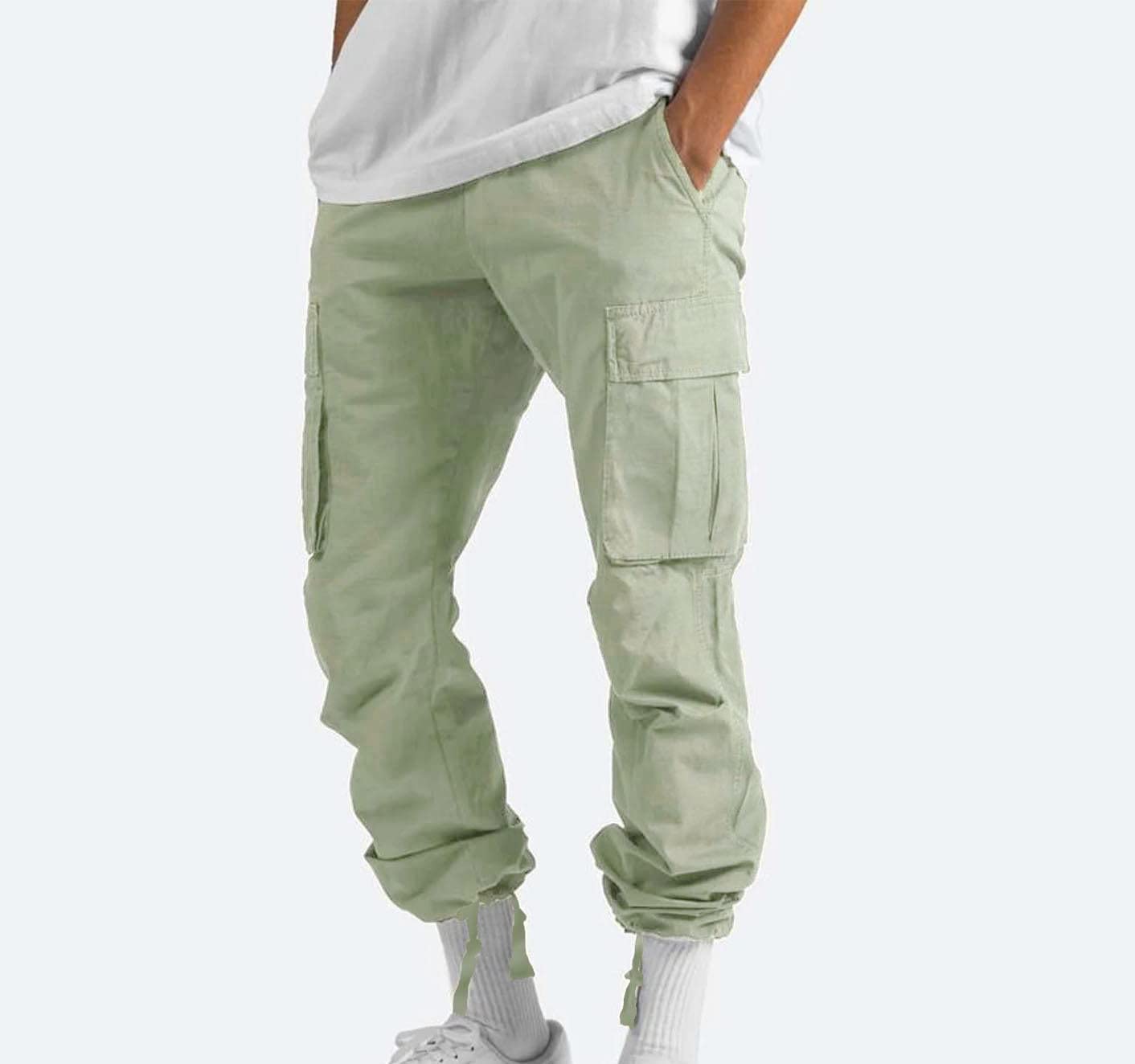 2023 Men's Classic Fit Cargo Pants - Multi-Pocket Work Safety & Hiking Trousers for Outdoor Recreation | Durable Outdoor Workwear & Adventure Pants for Hiking, Camping & Construction