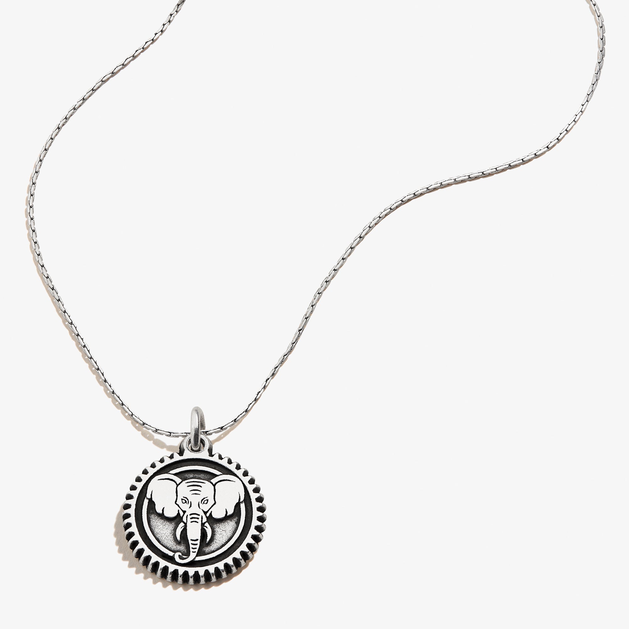 Elephant Embossed Charm Necklace - Sterling Silver Animal Jewelry for Women - Perfect Gift for Elephant Lovers, Birthday & Anniversary - Boho Style Layering Necklace for Everyday Wear