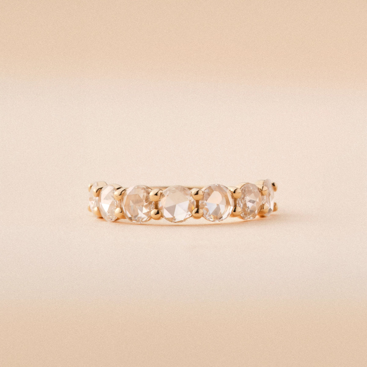 14K Yellow Gold Extra Large Moonglade Ring with Rose-Cut Diamonds | Elegant Statement Jewelry for Weddings, Parties & Special Occasions