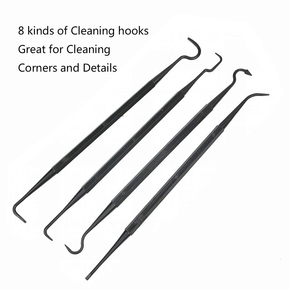 3-Piece Steel Wire Brush & 4-Piece Nylon Pick Set - Universal Gun Cleaning Kit for Rifle, Pistol, Hunting & Military Use - Tactical Firearm Maintenance Tools for Combat, Range & Outdoor Shooting