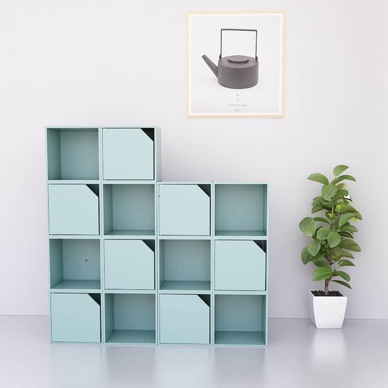 Wooden Cube Storage Bookcase with Doors - 6-Cube Organizer Shelf for Books, Toys, and Home Decor | Perfect for Living Room, Bedroom, or Office Organization