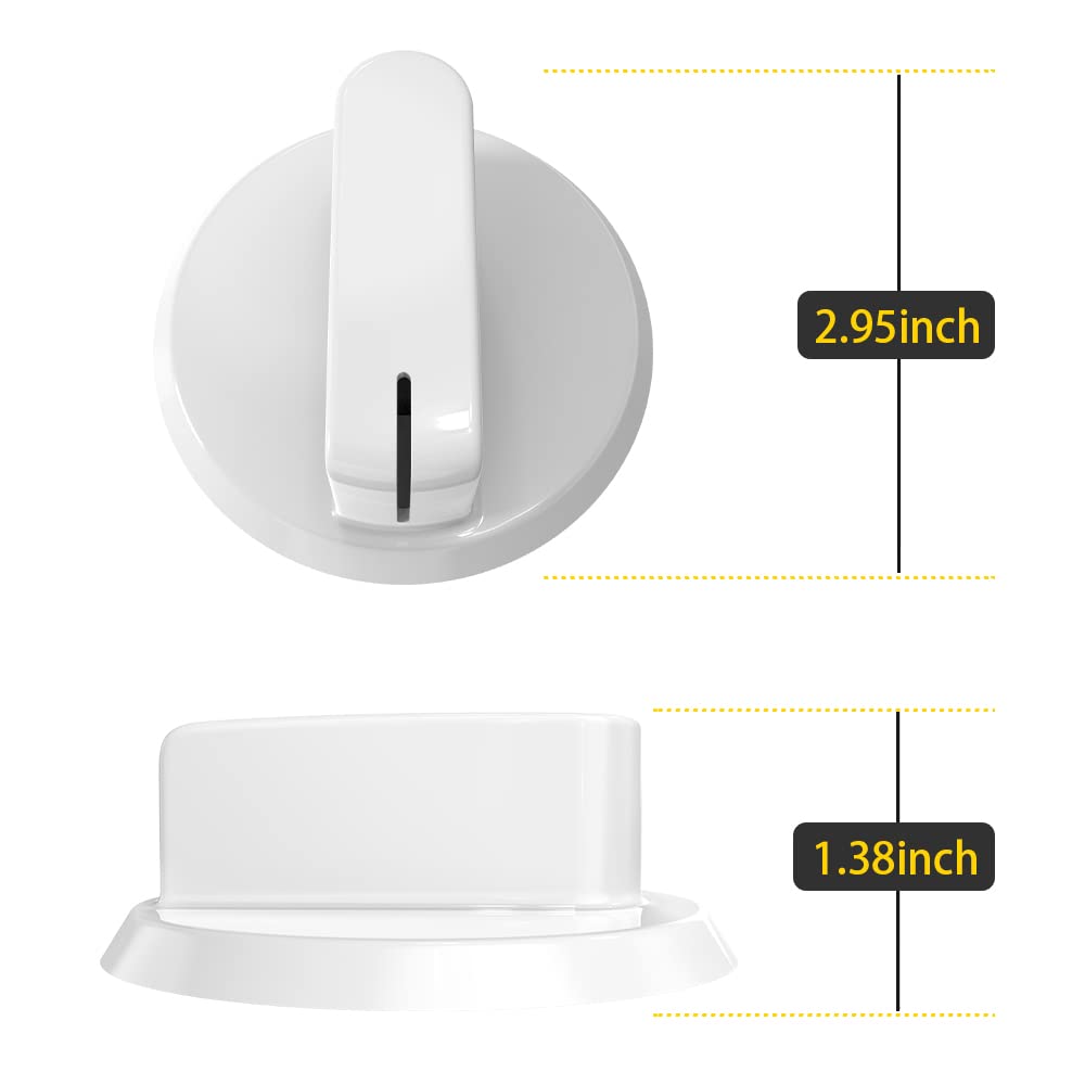 GE Dryer Timer Control Knob Assembly WE03X25285 - Replacement for AP6032623 & PS11763058 - Durable White Plastic Knob for GE Dryer Repair - Perfect for Home Laundry Room Maintenance