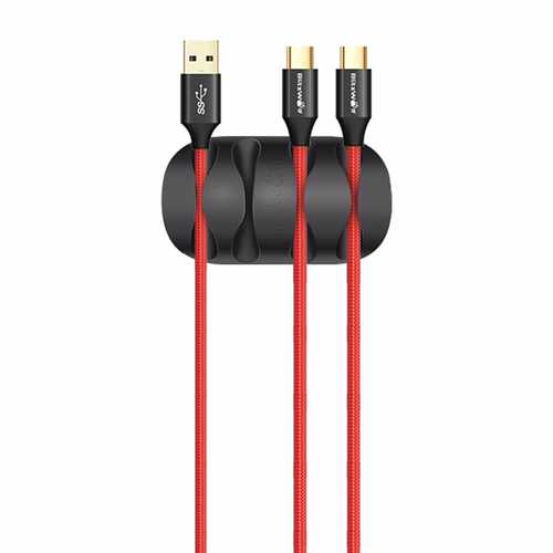 BlitzWolf BW PM2 4-Pack TPU Cable Clips - Multipurpose Cord Organizer for Desk, Home & Office - Cable Management System for Wires, Chargers & Headphones