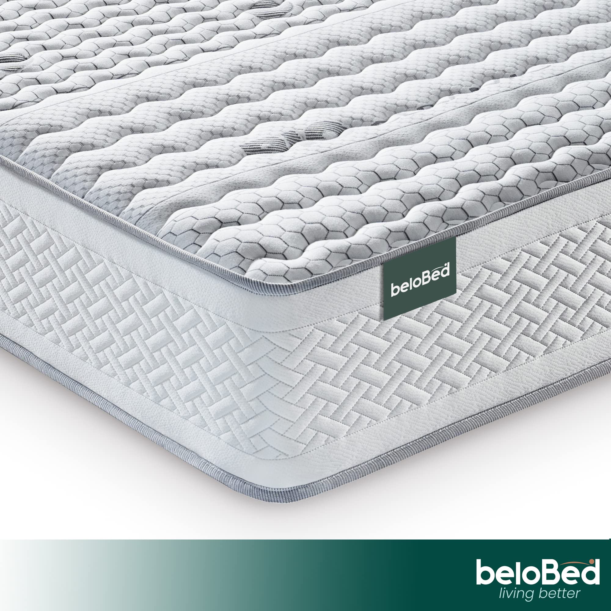 BeloBed 135x190 cm Memory Foam Mattress - Reversible, Medium Firm, 28 cm Height, Breathable & Roll-Packed for Easy Transport - Perfect for Guest Rooms, Dorms & Small Spaces - Airluxe Technology