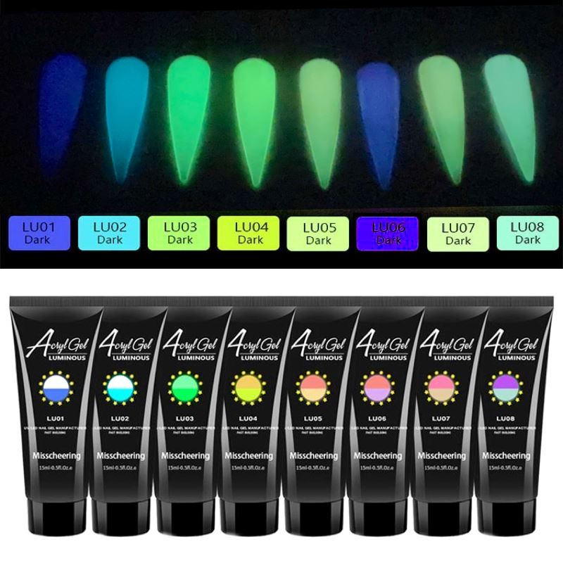 PolyGel Gel In A Tube - Glow in The Dark Nail Extension Kit for Long-Lasting DIY Manicures | Perfect for Nail Art, Salon & Home Use